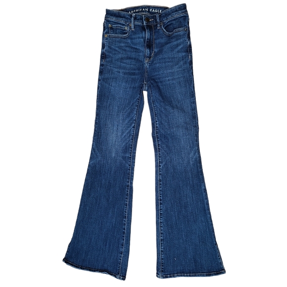 American Eagle Super Hi Rise Flare Size 2 Jeans - Picture 2 of 6